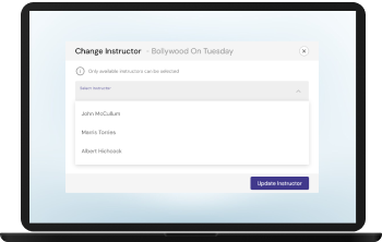 Assign Instructors - Class Booking Plus